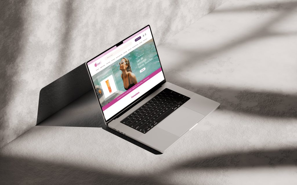 Site e-commerce Shopify Nabel Esthétique vu sur ordinateur
